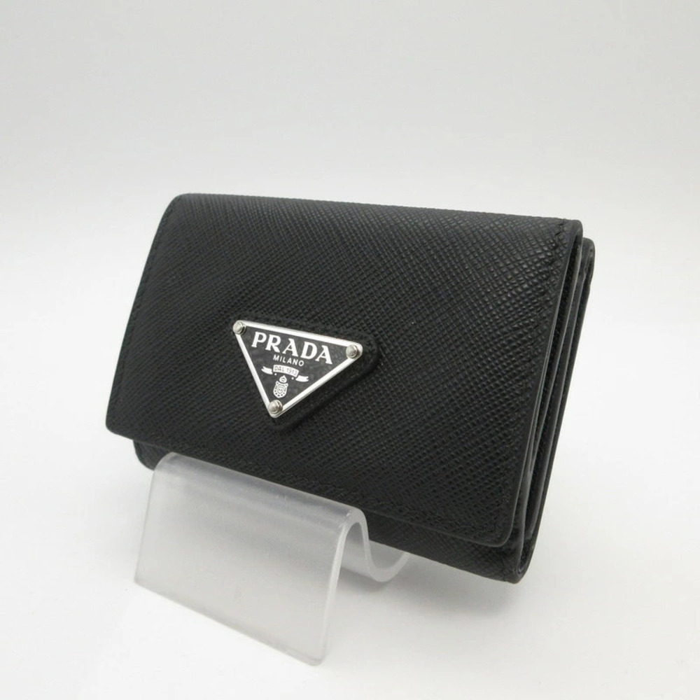 Prada Saffiano Compact Wallet Black